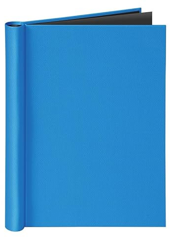 VELOFLEX 4944080 - Klemmbinder DIN A4, mit Ledernarbung, Füllmenge max. 150 Blatt (1 Stück, hellblau, DIN A4)