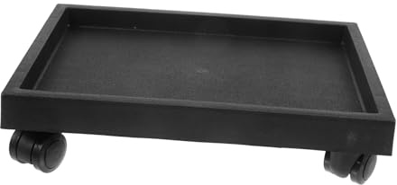 TOGEVAL Portavaso Rettangolare con Ruote Base in Vetro Temperato per Vasi Piante da Supporto Resistente e Mobile per Fioriere per Spostare e Proteggere i Tuoi Vasi Facilmente
