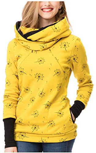 Generisch Invierno Sudadera con Capucha Suéter Maternidad Jersey Embarazadas Lactancia Mujeres Blusa de Maternidad, amarillo, XL