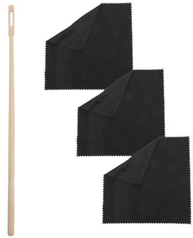DECHOUS Varilla Limpiadora para Flauta de Madera de Arce 3 Paños de Limpieza Reutilizables Kit Portátil para Mantenimiento de Instrumentos Musicales de Viento y Accesorios para Flautas
