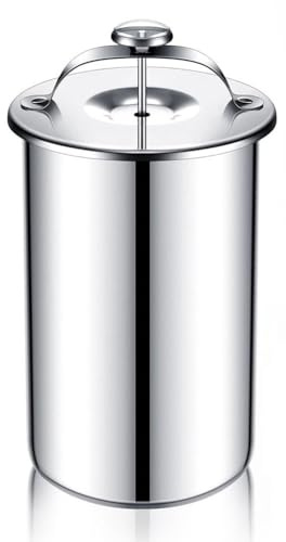 Kivivaka Stainless Steel Ham Maker Meat Press Cooker with Thermometer for Homemade Deli Meat, Burgers, 2 lb Capacity, Silver Cable