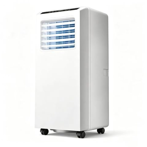 Portable Air Conditioner with Compressor Cooling, 1-1.5 Ton (7000BTU) | No Drainage Required, 24-Hour Timer, Smart Remote Control, Easy Setup, No Drilling, 8-20 m² Room Coverage