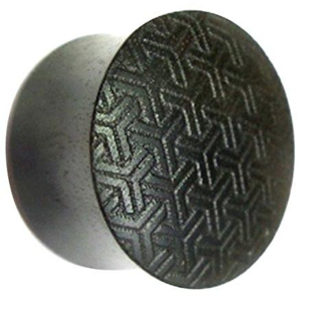Flesh Plug Ebenholz Peace Knoten Muster double flared Lobe Dehner schwarz Gravur dunkel Expander | unisex Piercing Damen Herren | Organic Holz Ohrring Ohrstecker Holzplug Ebony Earplug Tunnel 10 mm