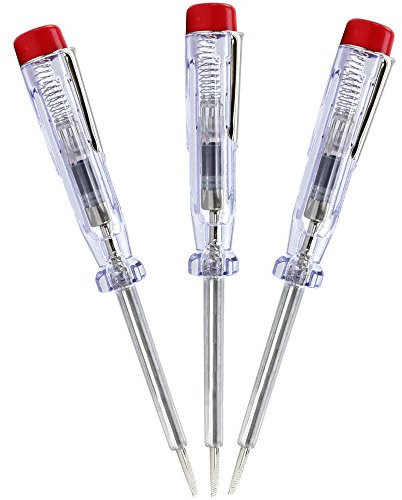 COM-FOUR® 3x Tester di corrente e tensione VDE, multiutensile con cacciavite e tester di fase, accessori elettrici per cacciavite (003 pezzi - tester di tensione)