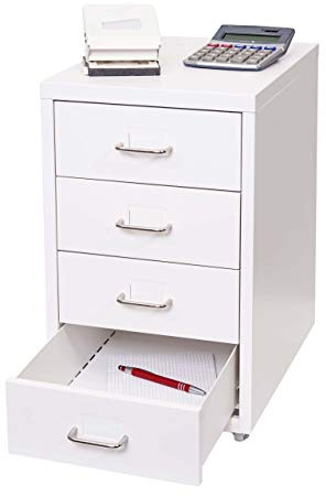 Mendler Rollcontainer Boston T851 48x28x41cm - weiß