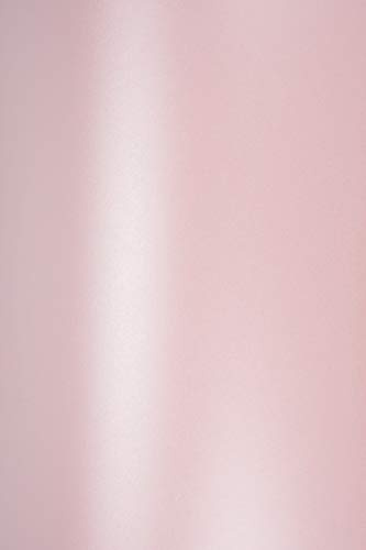 Netuno 50x Perlmutt-Rosa Feinkarton DIN A5 21 x 14,8 cm 250g Majestic Petal Effektkarton doppelseitig schimmernd Glanzkartonn für Einladungs-Karten Hochzeits-Karten Basteln