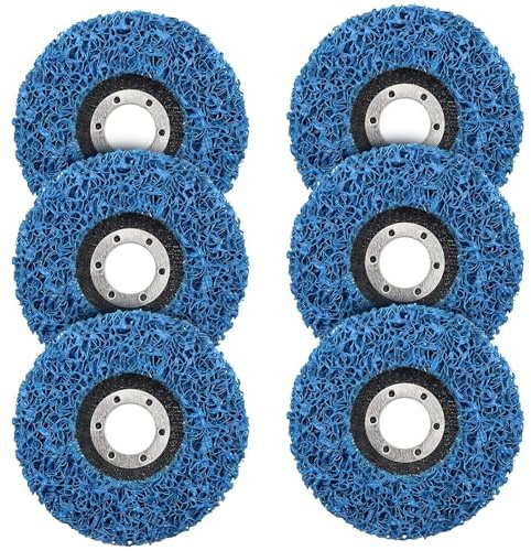 BURNTOP 6PCS Strip Discs 100mm Stripping Wheel for Angle Grinder & Metal | Durable Poly Paint Removal Disc For Angle Grinder Clean and Remove Paint Coating Rust Welds Oxidation (Blue)