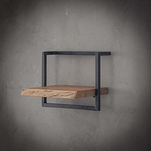 RINGO-Living Massivholz Regal Alani in Natur-hell und Schwarz-matt 400mm, Akazie