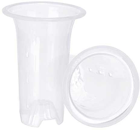 PATIKIL 2pcs Plastique Orchidée Vase avec Trous Fleur Début Plante Récipient pour Jardin Interne Dégager 6