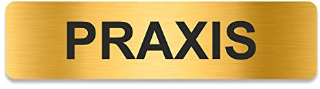 Blacked LaserTEC Leitsysteme - Acryl Schild - Eckig 4 x 16 cm - Selbstklebend - Gold gebürstet - Metall-Optik - UV beständig - Für Innen und Außen (Praxis)