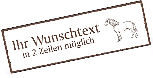 Türschild Islandpferd Isländer Pferd Namensschild personalisiert mit Gravur- 150mm x 50mm - selbstklebend