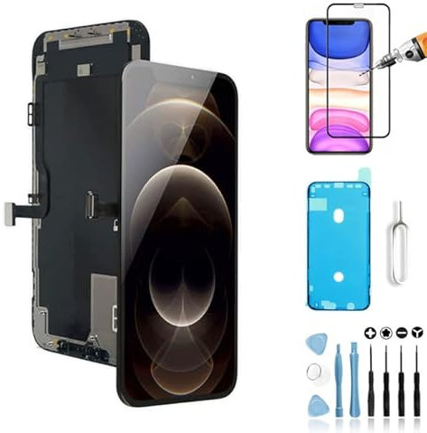 Mobilevie Ecran pour iPhone 12 Pro Max Noir : Vitre Tactile + OLED Original assebmblé sur Chassis