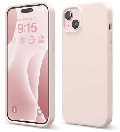 elago Silikon Hülle für iPhone 15 Plus | Premium Silikon Handyhülle, Ganzkörper Schutzhülle [4 Lagige Stoßfeste Struktur], Mikrofaserfutter (Lovely Rosa)
