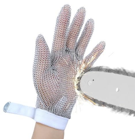 SJZ SUN RUN Upgrade Chainmail Gloves Food Grade Stainless Steel Cut Resistant Cut Proof Mesh Metal Gloves for Cutting Butcher Knife Chefs Oyster Shucking Mandoline Kitchen Slicing Fish Fillet (M)