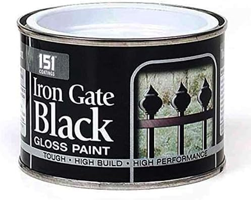 YSAMAX 2x 151 Iron Gate Black Gloss Paint, Non-Drip Hard Drying Paint for Shiny Metal, Concrete Interior & Exterior Surfaces, Long Lasting, Good Gloss, (Pack of 2, 180 ML)