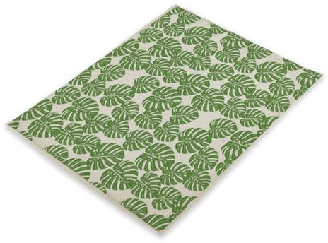 Mantel Individual Hojas Verdes Juego de 4 Manteles Individuales bajoplatos Aislante Calor Lino Antimanchas Antideslizantes decoración Mesa Comedor Cocina 45X30cm