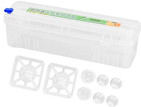 Distributeur De Film Alimentaire (3 Sets) - Boîte De Découpe De Film Alimentaire | Coupe-Papier Adhésif 2 en 1, Organisateur De Stockage pour Papier D'aluminium | Film Étirable Et Papier Parchemin