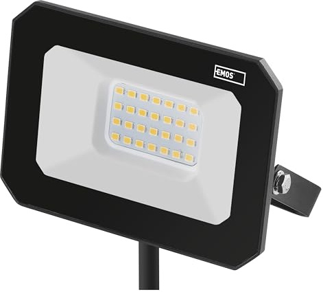 EMOS LED Strahler SIMPO 20 W, IP65 wasserdichtes Flutlicht für Feuchtraum oder Außen, superhell 2000 lm, Neutralweiß 4000 K, Lebensdauer 25 000 Stunden, inkl. 20 cm Anschlusskabel