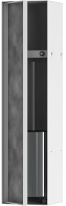 hansgrohe XtraStoris Rock - recessed Toilet Brush Holder with Storage Shelf and tileable Door, Toilet Brush & Holder, Bathroom Wall Niche, Bathroom Accessory, matt White, 56060700