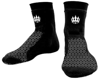 Playerz Chaussettes de boxe antidérapantes en néoprène stretch 4 directions pour MMA, lutte, BJJ, yoga - Performance et hygiène améliorées - Noir - Taille L/XL