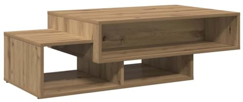 vidaXL Couchtisch, Beistelltisch 3 Fächer, Sofatisch für Wohnzimmer Büro, Kaffeetisch Wohnzimmertisch Besonderes Design, Artisan-Eiche Holzwerkstoff