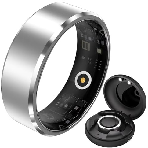 findtime Smartringe für Herren Damen Smart Ring Android IOS Schlaftracker Pulsmesser Schrittzähler Herzfrequenz Fitness Ring Tracker Smartring Fitnessring Fitnesstracker Sport Schwarz Gold Silber