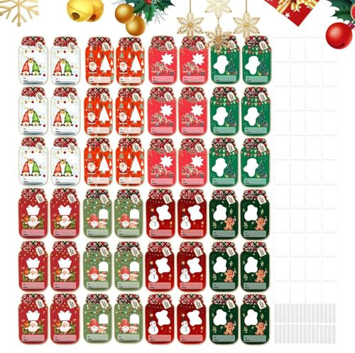 Vllold Weihnachtskarten-Set, bunte Weihnachtsgeschenke, Weihnachtskarten-Set, einzigartige Weihnachtskarten, Süßigkeitenaustauschkarten, Party-Leckerli-Tüten, Karten für Zuhause, Schule