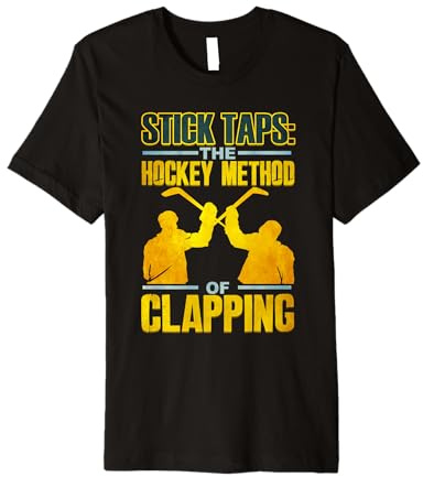 Hockey Fan Gift Stick Taps Hockey Clapping Hockey Premium T-Shirt