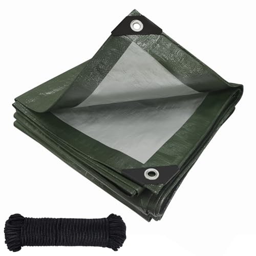 Bâche imperméable avec œillets, 120g/m² bâche en tissu PE, bâche de camion protection résistante aux intempéries, poussière, UV-résistante à la déchirure, couverture pour meubles de jardin bois