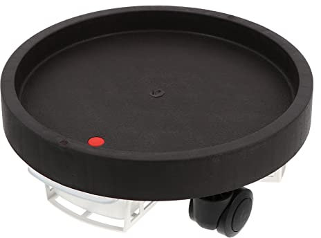 BESPORTBLE Soporte para Plantas con Ruedas y Bandeja con Doble Función para Macetas, Color Marrón Oscuro, Diámetro Interior 19,5 Cm, Carrito Móvil para Jardín y Hogar
