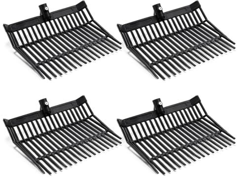 Reinscer Manure Fork Replacement Head, Pitchfork Head, Horse Manure Rake, for Picking Up Manure, Stable Waste Removal,Black,4Pcs