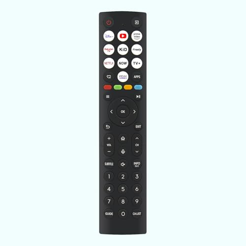 Ersättande röstfjärrkontroll ERF2AB36 Sub ERF2AA36, passar till Hisense TV 55E7NQTUK 58E7NQTUK 65E7NQTUK 75E7NQTUK 85E7NQTUK 100E7NQTUK 5U6NQTUK 6NQTUK 75U6NQTUK 7NQTUK 75U6NQTUK 7NQTUK 75U6NQTUK QTUK