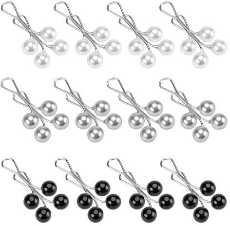24 Pcs Épingle Hijab, Broche Perle Clips, Écharpe Châle Hijab Épingle, Clip en Forme de U, Filles Pull Foulard Décoration Épingles, Sécurité Hijab Clip pour Musulman, Accessoires de Bijoux pour Femme