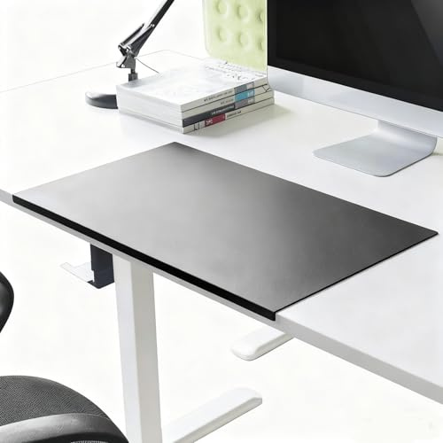 Schreibtischunterlage Mit Kantenschutz,Leder Mit Kantenschutz, Wasserdicht Und Rutschfest, Tischunterlage, Geeignet Für Büro, Zuhause, Arbeit, Studium, Tippen, 60×40 Cm, Schwarz