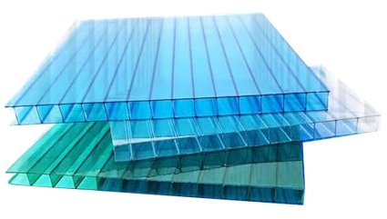 YCOVSFP Pannello for Serra in policarbonato a Doppio Strato da 4/6/8/10 mm, Ricambio, for Fai da Te, capannoni e spazi Esterni(Blue,100X50cm-6mm)
