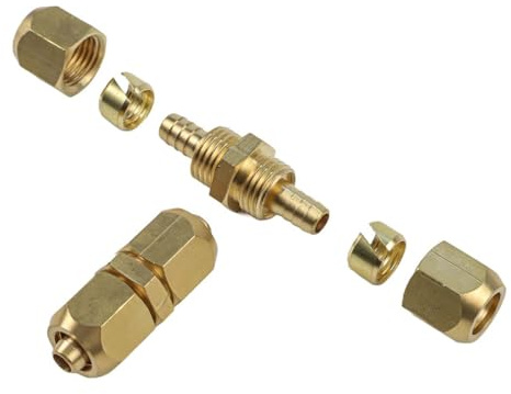 Gettimore Raccordo a pressione in ottone da 10 mm e 12 mm per tubo dell'acqua, strumento di accoppiamento rapido PEX, rame, tubi in CPVC, 1200 PSI, da -65 per F a 250 per F, impianti idraulici e di