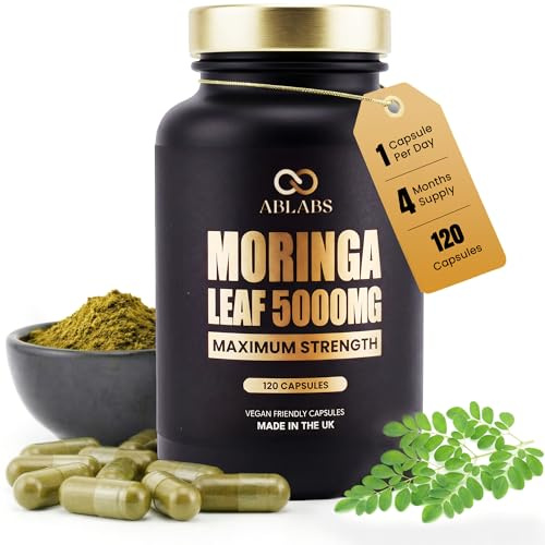 Ablabs Moringa 5000mg • 120 Capsules • High Strength • Vegan Capsules • Made in UK