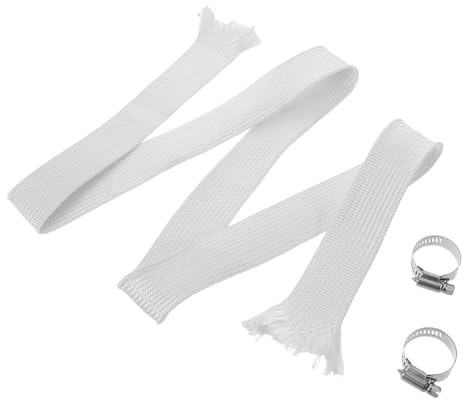 EPIGEIST Gaine Isolante en Fibre de Verre 25 Mm pour Câbles Électriques, Manchon Thermorésistant 1 M 2 Colliers de Serrage, Protection Thermique et Isolation Électrique pour Faisceau