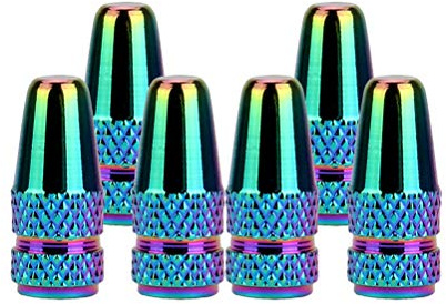 Senzeal 6pcs Presta Aluminum French Style Bicycle Air Tire Valve Caps Dust Covers Colorful