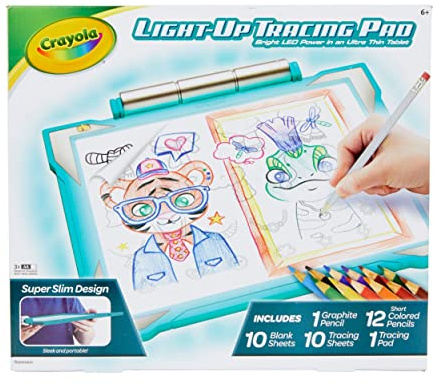 Crayola Leuchtendes Transparent-Pad, Blaugrün, Maltafel für Kinder, exklusives Amazon-Geschenk, Spielzeug für Jungen, Alter 6, 7, 8, 9, 10