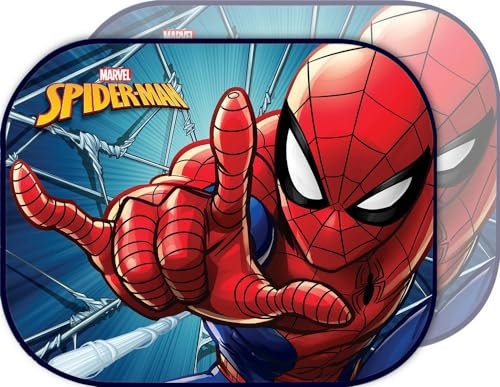 Marvel Tataway Paire de Stores latéraux de Voiture Spider-Man - Protection Solaire avec Motifs Officiels Spider-Man | Accessoire pour Enfants