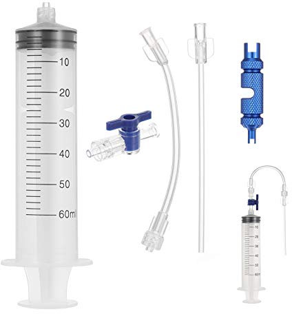 GOTH Perhk 60ml Bicycle Tubeless Tire Sealant Injector Syringe Kit, Included Sealant Injector and Presta Valve Core Removal Tool for Bike