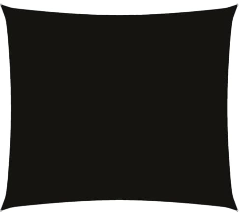 vidaXL Sunshade Sail Oxford Fabric Rectangular 2.5x3m - UV-Blocking Patio & Garden Canopy, Water Resistant, Outdoor Shelter with Stainless Steel Fasteners - Black