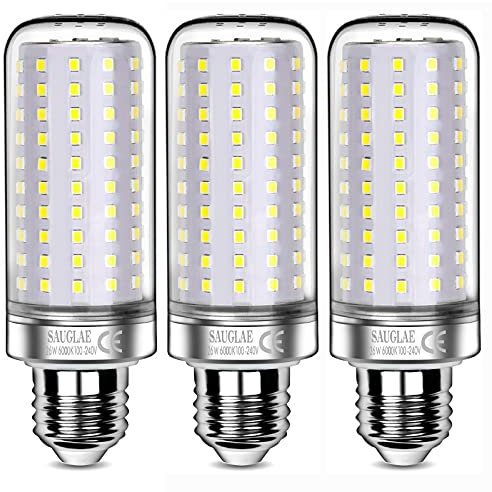 SAUGLAE 26W LED Lampen, 200W Glühlampen Äquivalent, 6000K Kaltweiß, 3000Lm, E27 Edison Schraube LED Leuchtmittel, 3 Stück