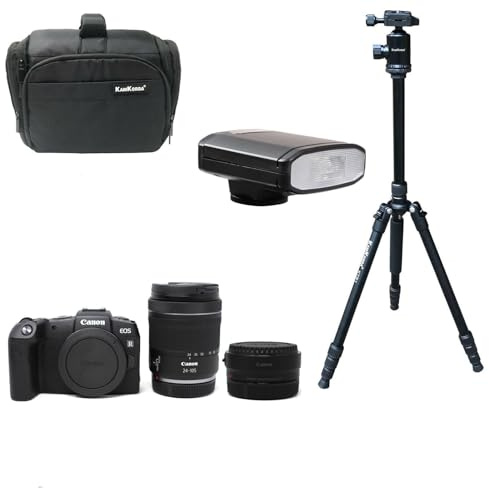 KamKorda Camera Bag + Flash + Tripod + RP Mirrorless Digital Camera Body + EF R mount adapter + RF 24-105mm f/4-7.1 IS STM Lens +, 26.2MP Full-Frame CMOS Sensor DIGIC 8 Image Processor