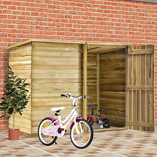 INLIFE Garage per bicicletta, 232 x 110 x 170 cm, in legno di pino impregnato 9875