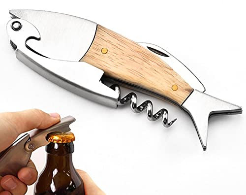 WEITING Apriscatole Bass | Apribottiglie divertente - Apribottiglie stile Vintage Design Pesce, apribirra Design scanalato Apribirra Bevanda