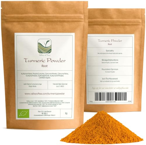 Kurkuma Pulver Bio Gemahlen - Pur Curcuma Longa Gewürz Fein Aromatisch Gold | feines goldgelbes würzmittel aus getrockneter wurzel erdig warm - für currys reis und goldene milch mit leuchtender