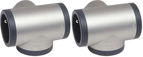 Legrand - Fiche multiprise avec 3 Prises latérales avec Terre - alu et Gris foncé (Lot de 2)