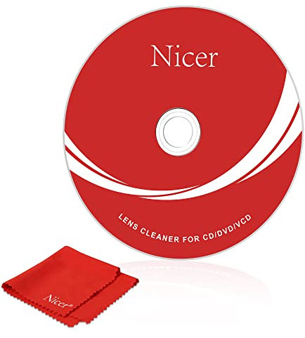 Nicer CD/VCD/DVD Player Cleaner Kit, Laser Lens Cleaning Disc with Double Brush Cleaning System, NS-1